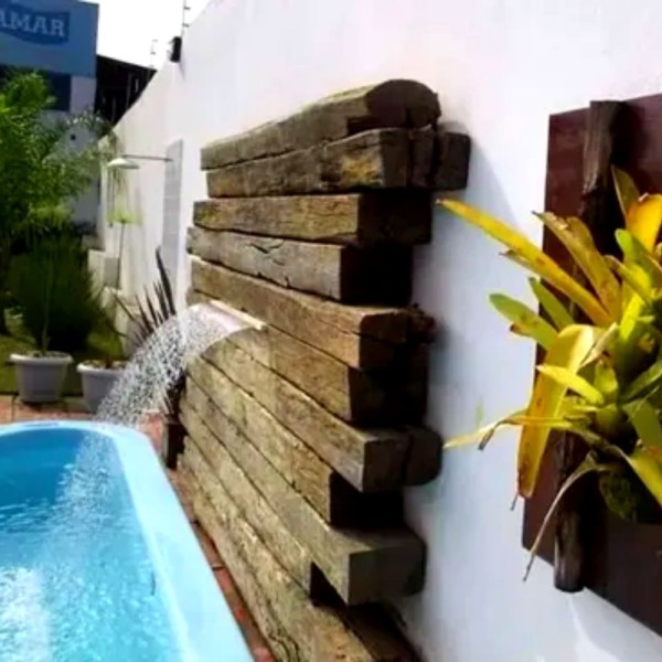 Encontraproduto.com.br - Cascata 100Cm Para Piscina De Embutir Na Parede Com Acabamento Em Aço Inox - 1 Metro