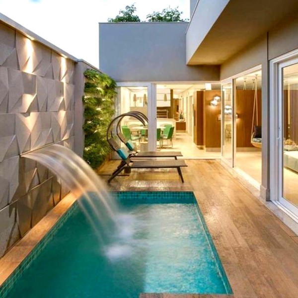 Encontraproduto.com.br - Cascata 180cm De Embutir Na Parede Com Acabamento Em Aço Inox Para Piscina