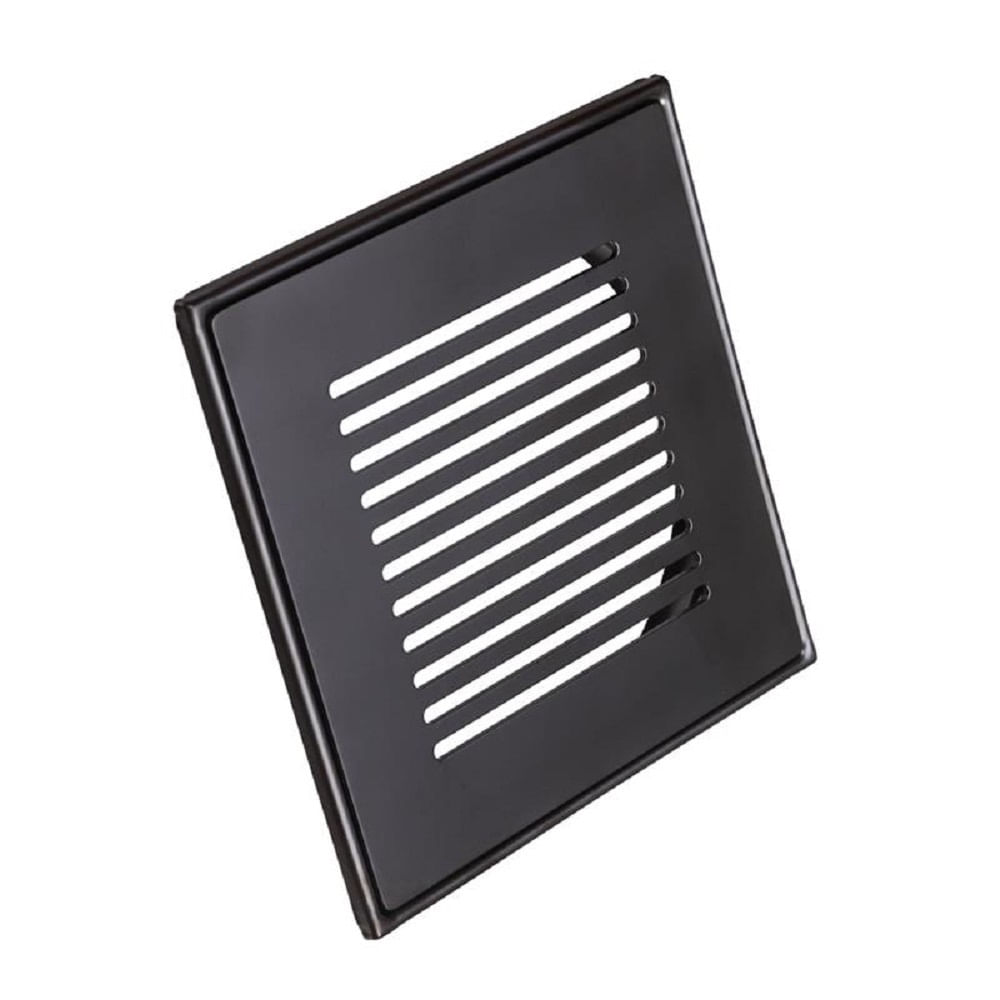 Encontraproduto.com.br - Grelha C/ Base Invinox 15 X15 Listras Black Matte 5006/1.bm.c