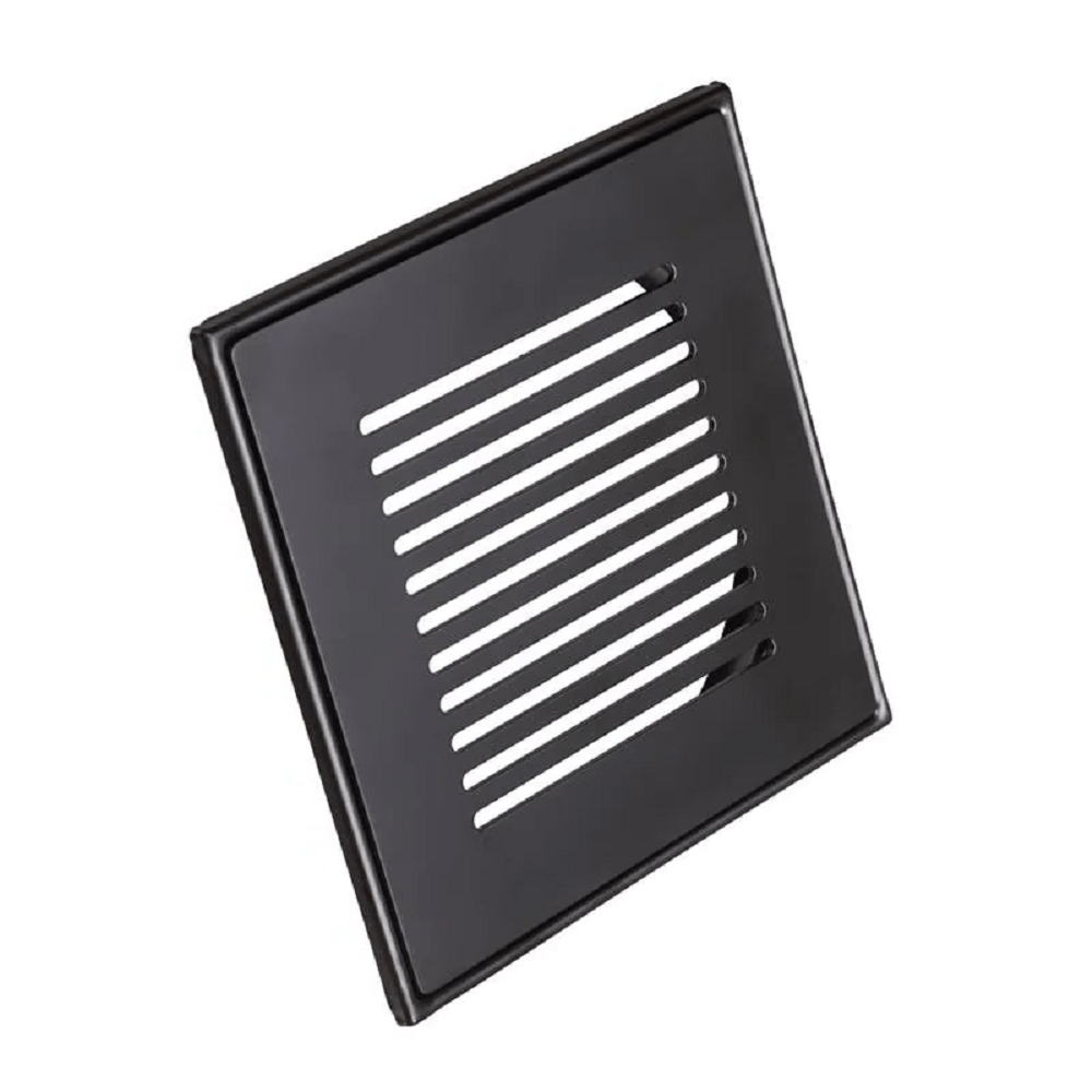 Encontraproduto.com.br - Grelha C/ Base Invinox 10 X10 Listras Black Matte 4006/1.bm.c