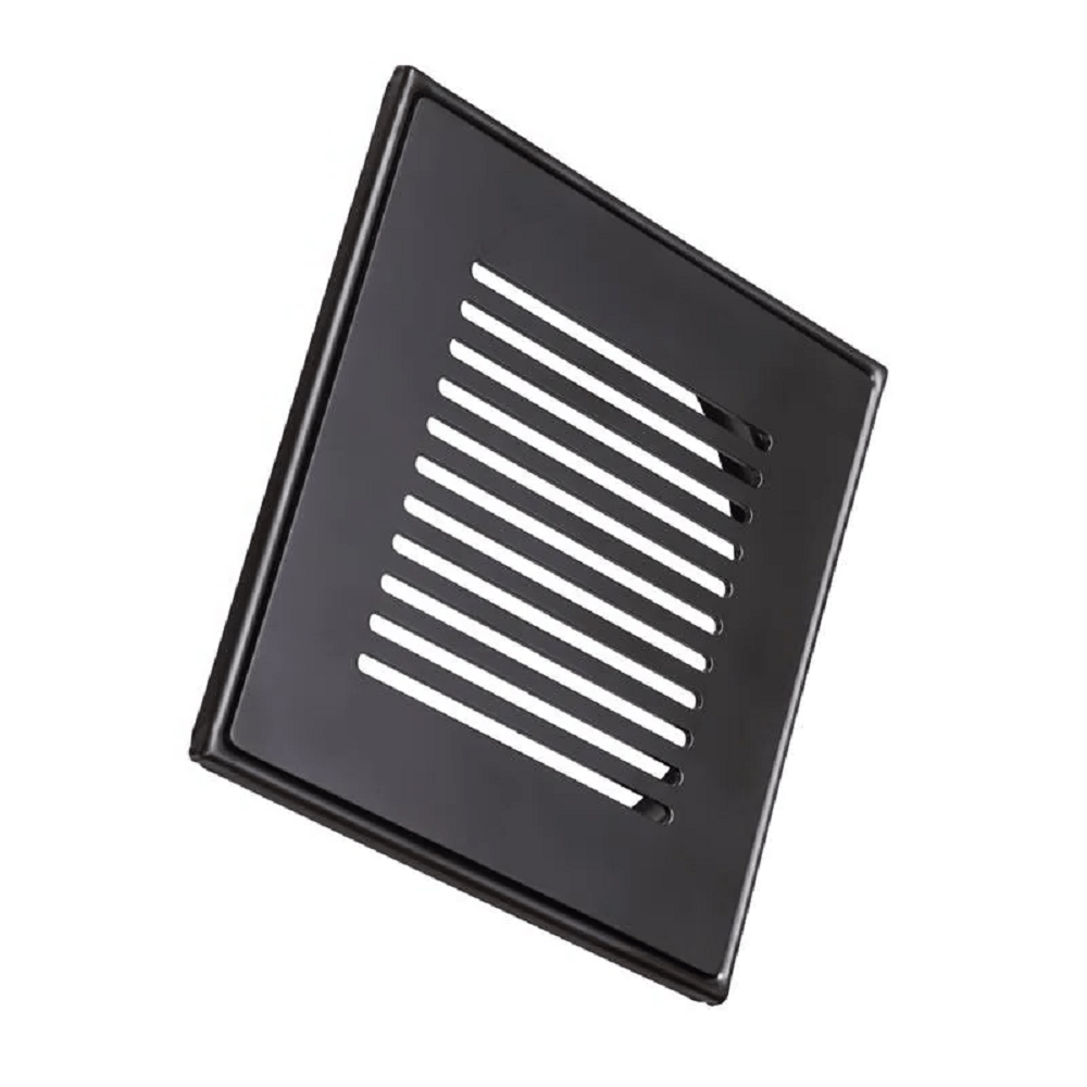 Encontraproduto.com.br - Grelha C/ Base Invinox 10 X10 Listras Black Matte 4006/1.bm.c