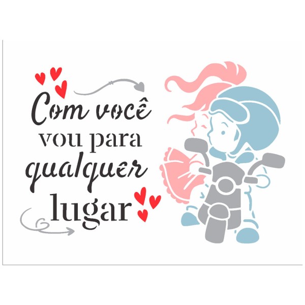 Encontraproduto.com.br - Stencil de Acetato para Pintura Simples OPA 15 x 20 cm Frase com Você - OPA3259