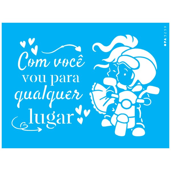 Encontraproduto.com.br - Stencil de Acetato para Pintura Simples OPA 15 x 20 cm Frase com Você - OPA3259