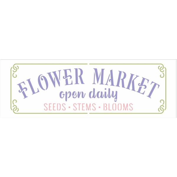 Encontraproduto.com.br - Stencil de Acetato para Pintura Opa Simples 10 X 30 Cm - 3298 F. Flower Market