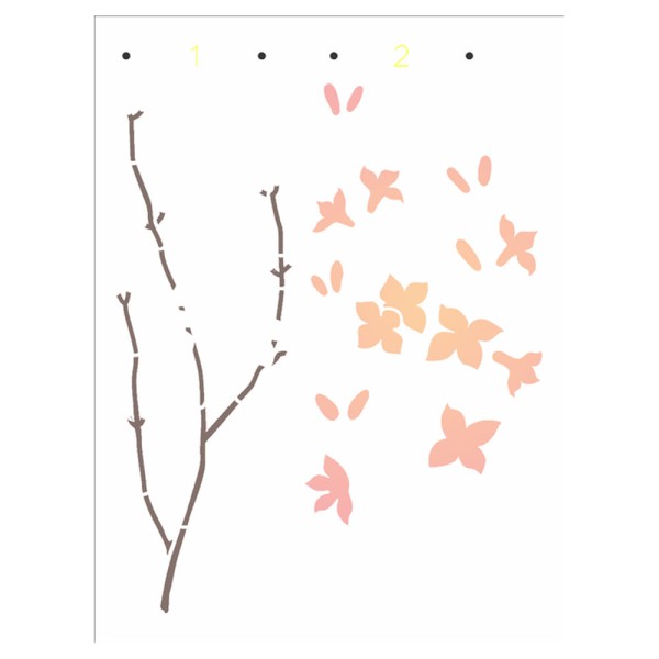 Encontraproduto.com.br - Stencil de Acetato para Pintura Opa Simples 15 X 20 Cm - 3309 Galhos com Flores II