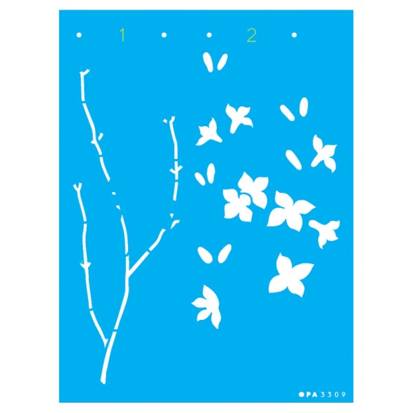 Encontraproduto.com.br - Stencil de Acetato para Pintura Opa Simples 15 X 20 Cm - 3309 Galhos com Flores II
