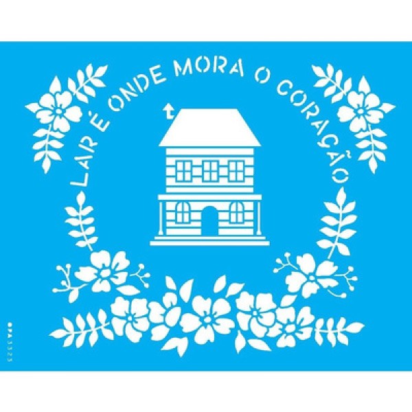 Stencil de Acetato para Pintura Opa Simples 20 X 25 Cm - 3323 Guirlanda Lar