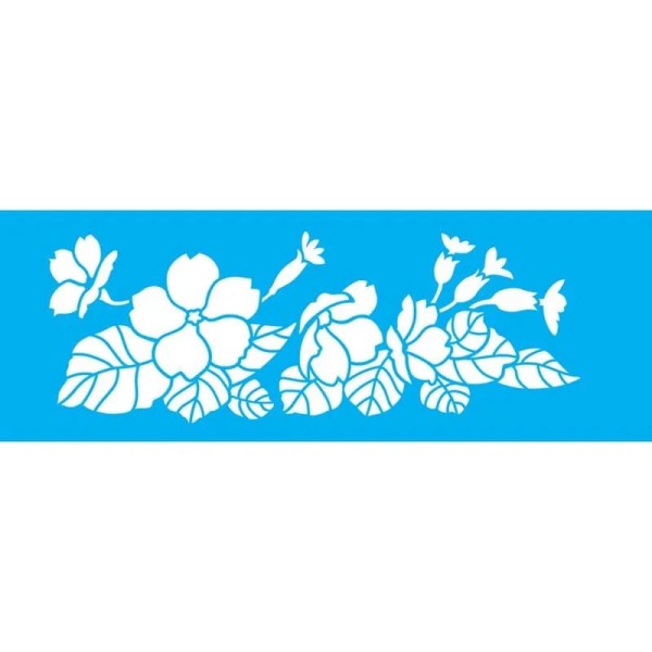 Encontraproduto.com.br - Stencil 10 x 30 cm Flores Primulas Ref.3462 OPA