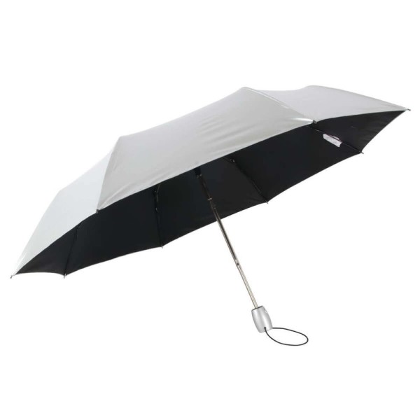Encontraproduto.com.br - Mini Sombrinha 97cm Fazzoletti Guarda Chuva De Bolsa Automática Proteção Solar Ultrablock Cinza
