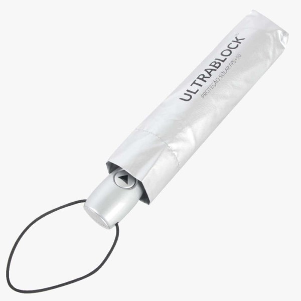 Encontraproduto.com.br - Mini Sombrinha 97cm Fazzoletti Guarda Chuva De Bolsa Automática Proteção Solar Ultrablock Cinza