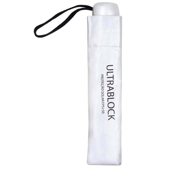 Encontraproduto.com.br - Mini Sombrinha 97cm Fazzoletti Guarda Chuva De Bolsa Automática Proteção Solar Ultrablock Cinza