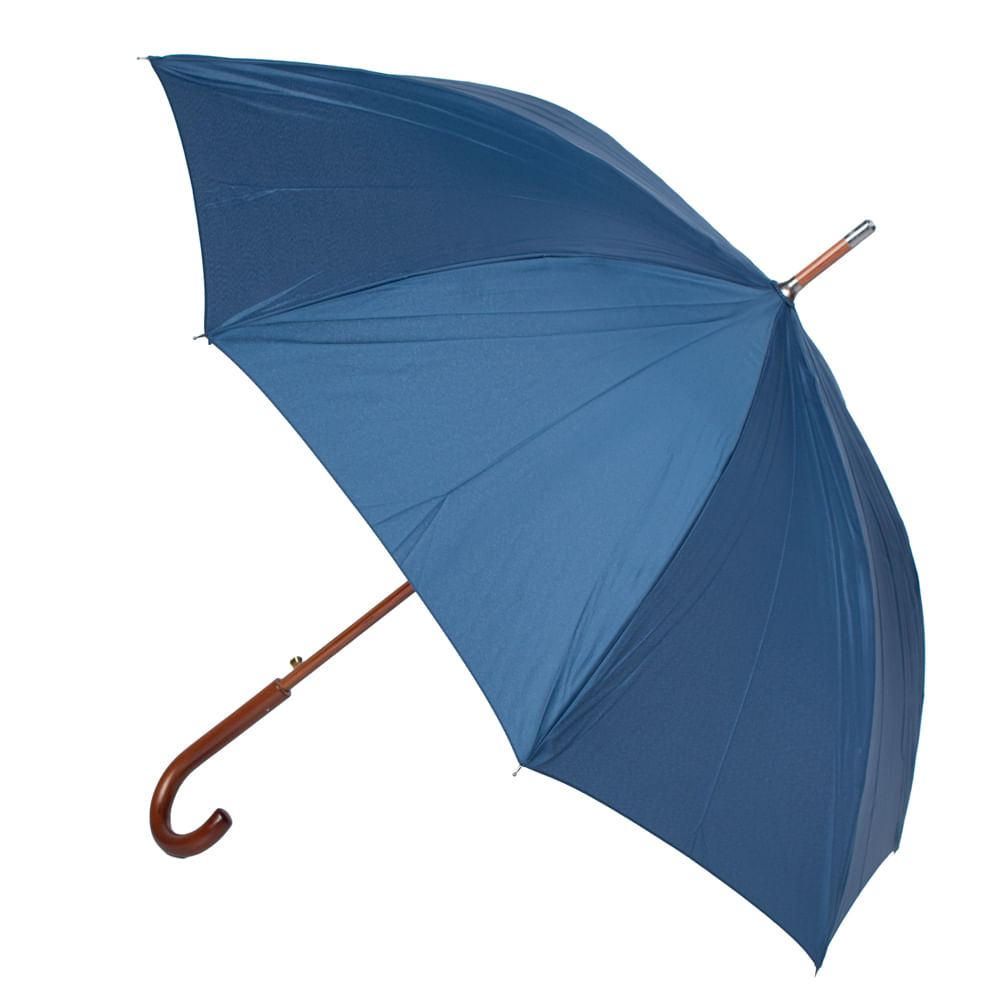 Encontraproduto.com.br - Guarda-Chuva Fazzoletti Longo com Cabo de Madeira Azul