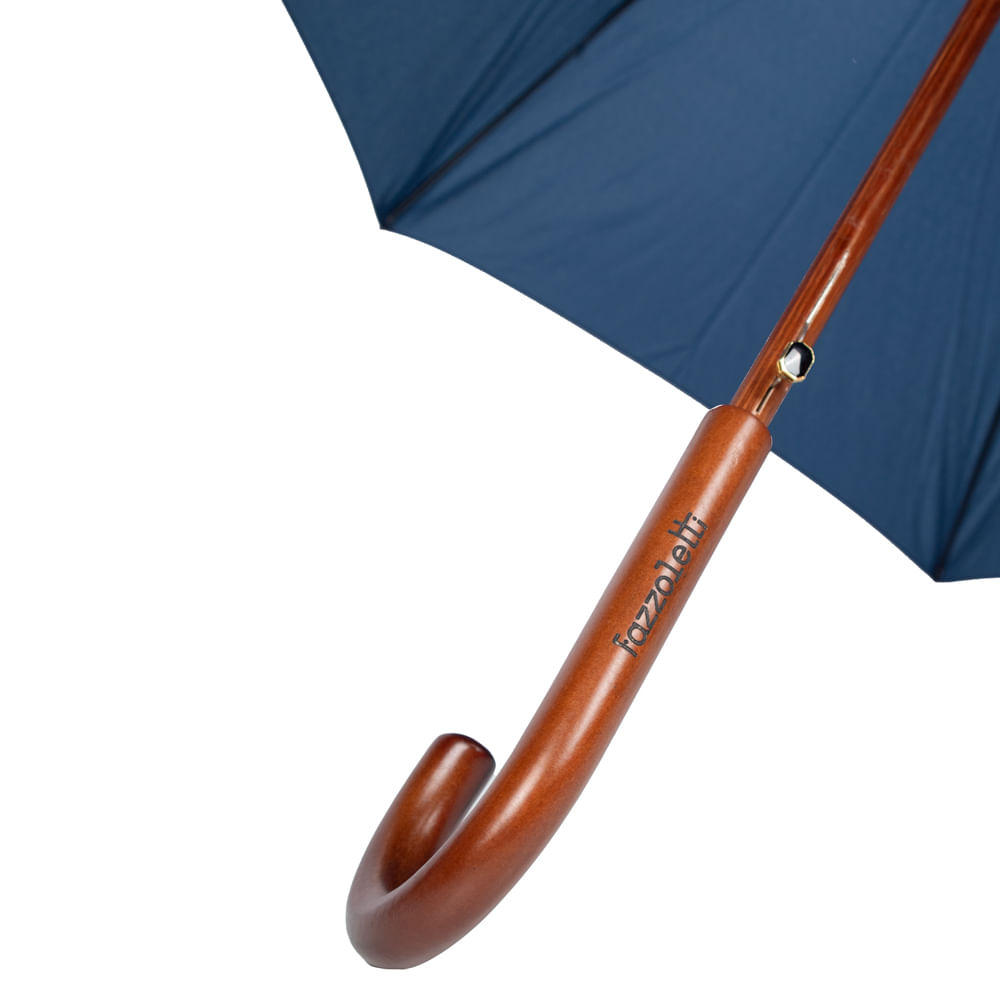 Encontraproduto.com.br - Guarda-Chuva Fazzoletti Longo com Cabo de Madeira Azul