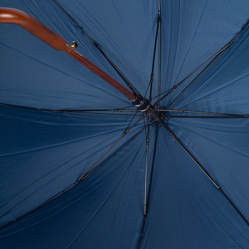 Encontraproduto.com.br - Guarda-Chuva Fazzoletti Longo com Cabo de Madeira Azul