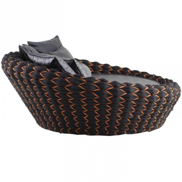 Encontraproduto.com.br - Chaise Munique Tricô Náutico Jardim Piscina Preto