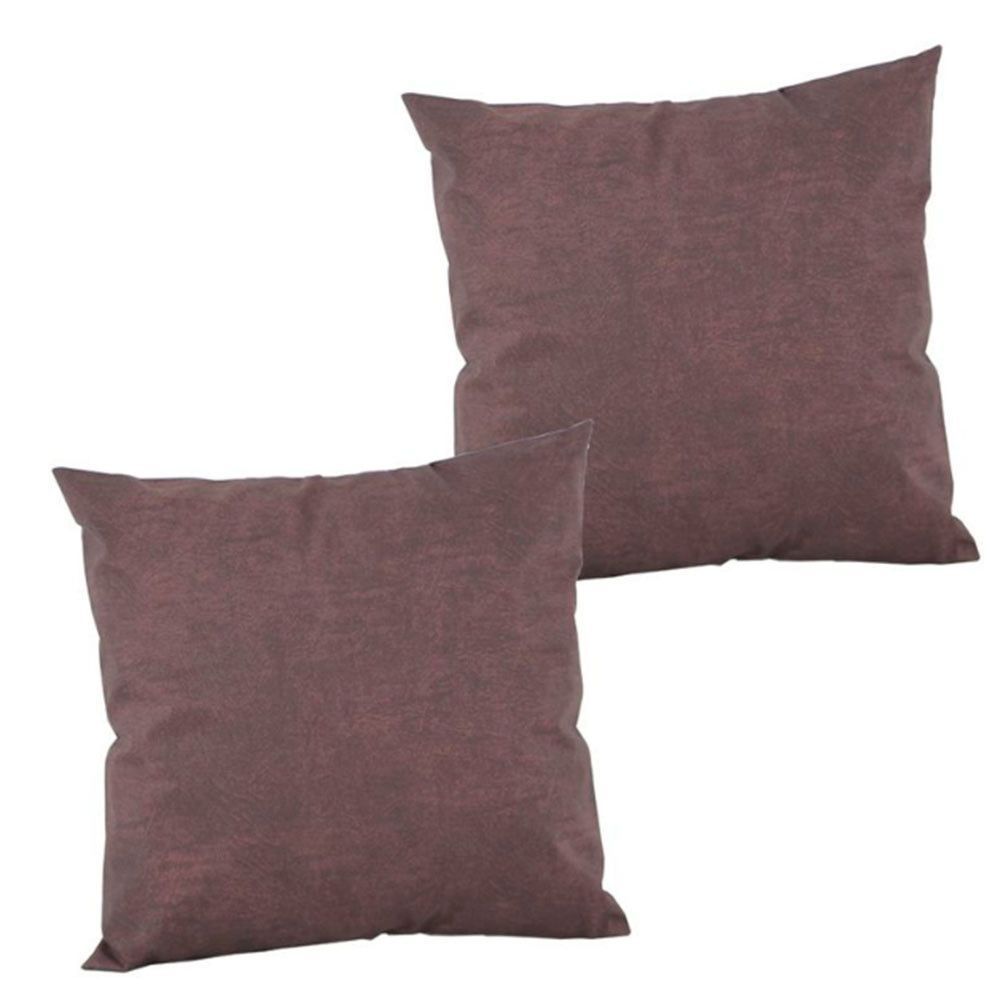 Encontraproduto.com.br - 2 Almofadas Cheias Sofa Sala Impermeável Decorativa Antimofo Duna Marrom