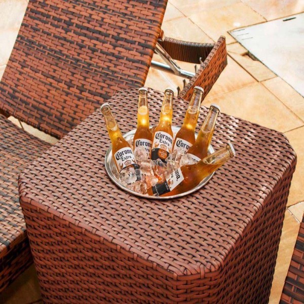 Encontraproduto.com.br - Mesa Grécia Em Alumínio Com Balde P- Bebidas Trama Original Tabaco