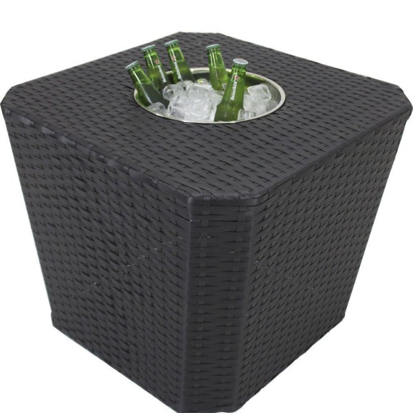 Encontraproduto.com.br - Mesa Grécia Em Alumínio Com Balde P- Bebidas Trama Original Preto