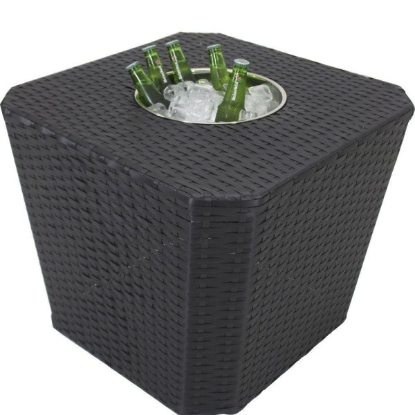 Encontraproduto.com.br - Mesa Grécia Em Alumínio Com Balde P- Bebidas Trama Original Preto