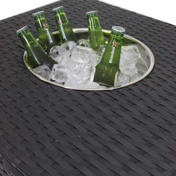 Encontraproduto.com.br - Mesa Grécia Em Alumínio Com Balde P- Bebidas Trama Original Preto