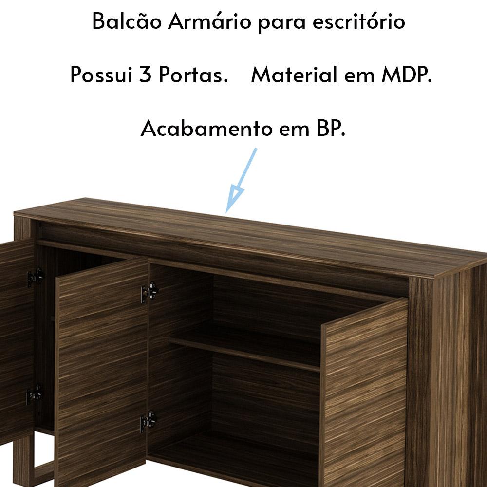 Encontraproduto.com.br - Balcão para Escritório Home Office ME4147 Nogal - Gran Belo