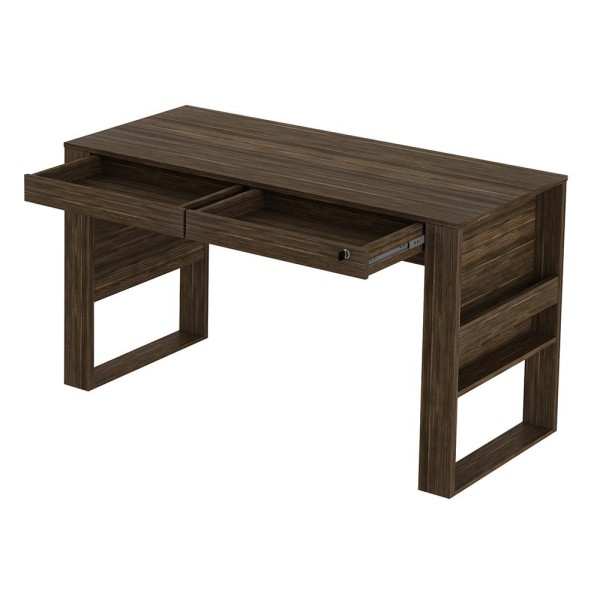 Encontraproduto.com.br - Mesa 2 Gavetas para Escritório Home Office ME4144 MDP Nogal G69 - Gran Belo