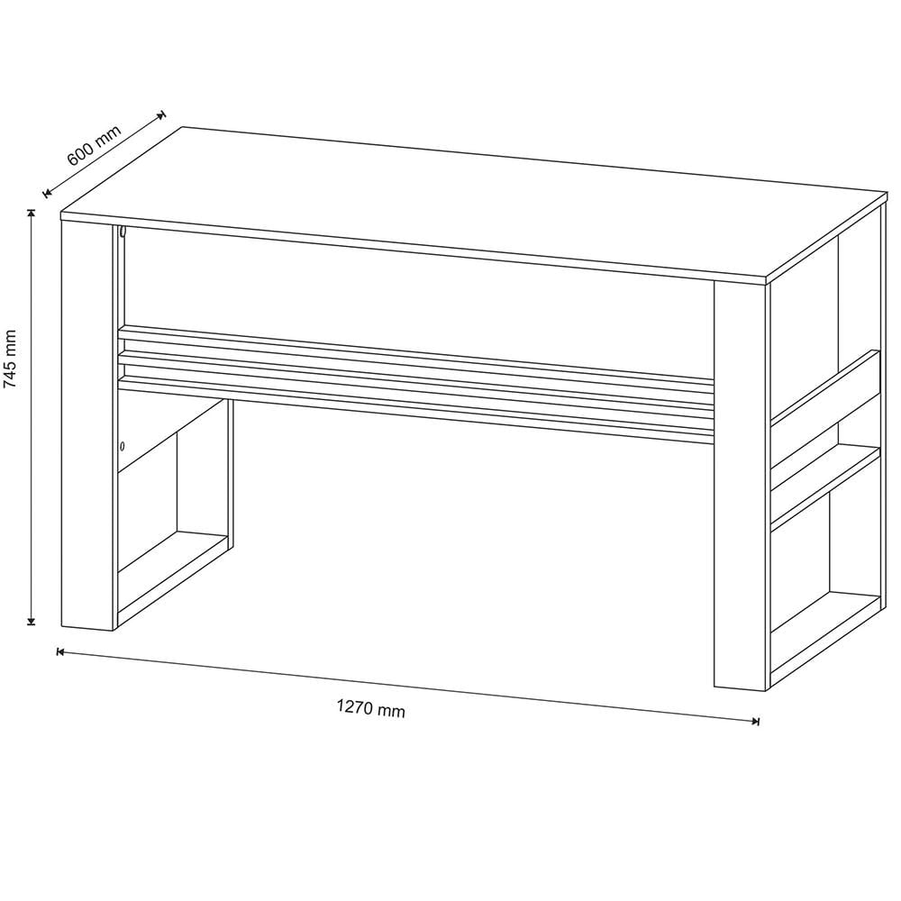 Encontraproduto.com.br - Mesa com Aplique para Escritório Home Office ME4146 MDP Nogal G69 - Gran Belo
