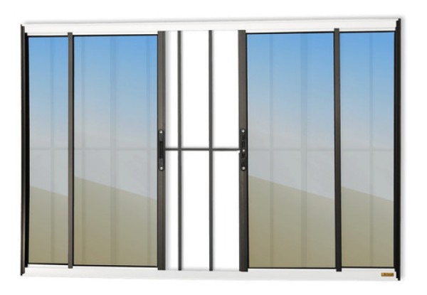 Encontraproduto.com.br - Janela Confort 4 Folhas Com Grade Vidro Reflex 100cm X 200cm Brimak Mix Preto
