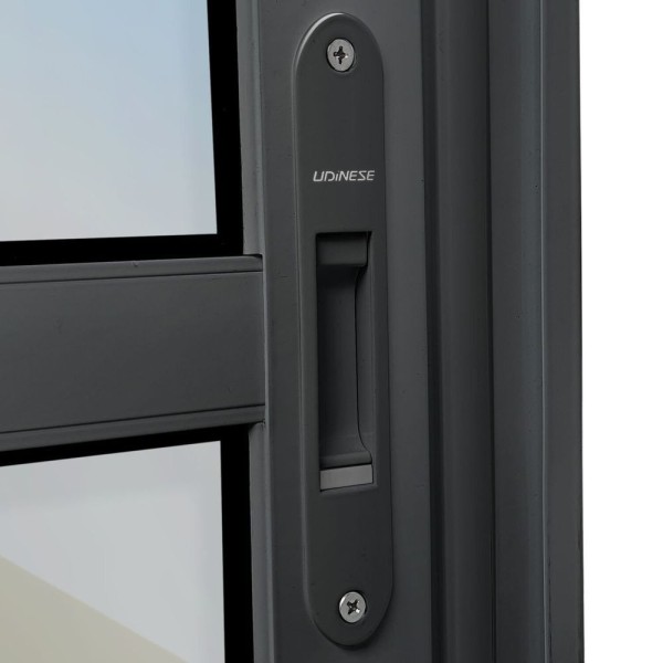 Encontraproduto.com.br - Porta De Correr Com Travessas 4 Folhas Moveis 210 X 200 Elite Com Fechadura Tetra Vidro Reflex Mix Preto