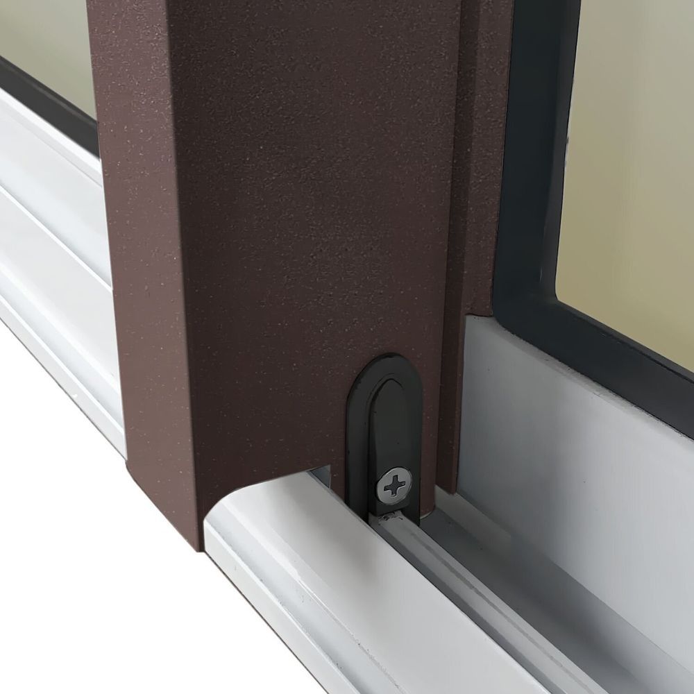 Encontraproduto.com.br - Porta De Correr Com Travessas 4 Folhas Moveis 210 X 240 Elite Com Fechadura Tetra Vidro Reflex Mix Corten