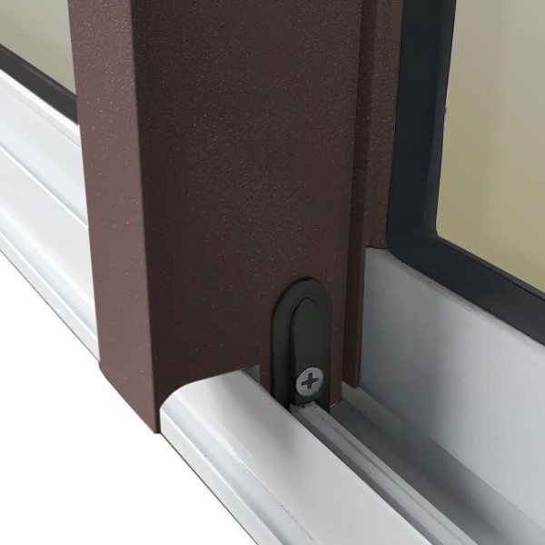 Encontraproduto.com.br - Porta De Correr Venez. 3 Folhas Moveis 210 X 150 Elite Com Fechadura Tetra Vidro Reflex Mix Corten