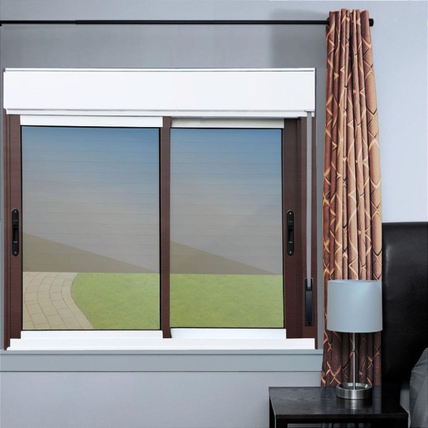 Encontraproduto.com.br - Janela Elite 2 Folhas Moveis Com Persiana Integrada 120 X 200 Vidro Reflex Mix Corten