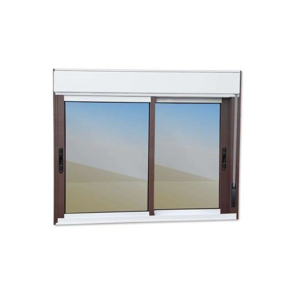 Encontraproduto.com.br - Janela Elite 2 Folhas Moveis Com Persiana Integrada 140 X 200 Vidro Reflex Mix Corten