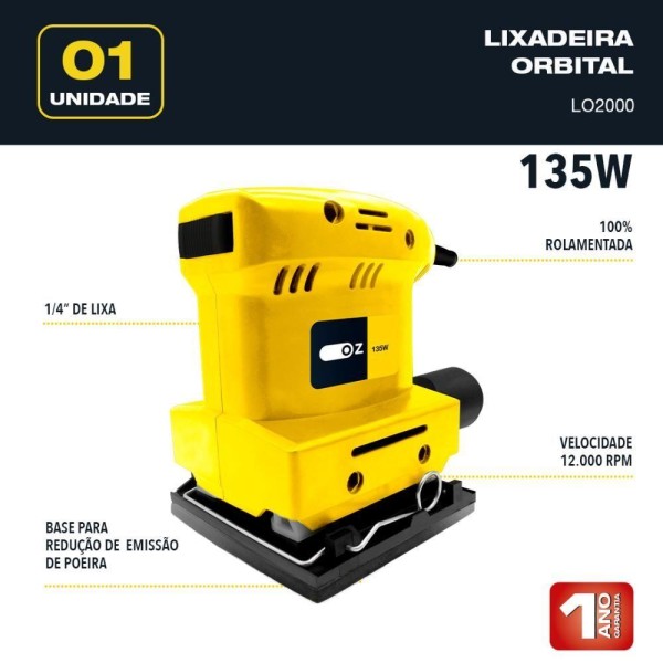 Encontraproduto.com.br - Lixadeira Orbital Oz Modelo Lo2000 Voltagem 220v