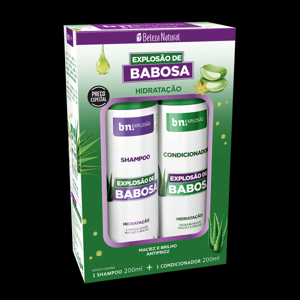 Encontraproduto.com.br - Kit Duo Shampoo 200ml + Condicionador 200ml Explosão de Babosa