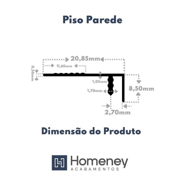 Encontraproduto.com.br - Perfil Piso Parede Sem Base - Homeney Cor Fumê Metragem 3m