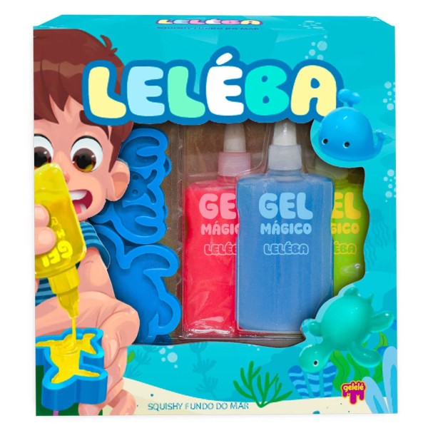 Encontraproduto.com.br - Kit Leléba Gel Mágico Fundo do Mar - Azul - Doce Brinquedos  UNICA