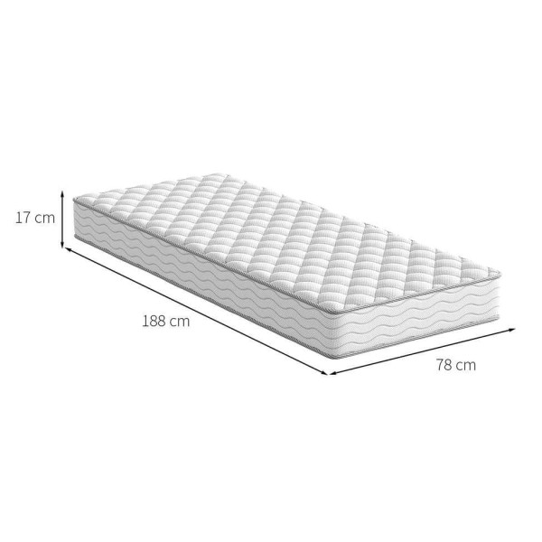 Encontraproduto.com.br - Colchão Solteiro Howie Espuma D45 (17x78x188) Branco