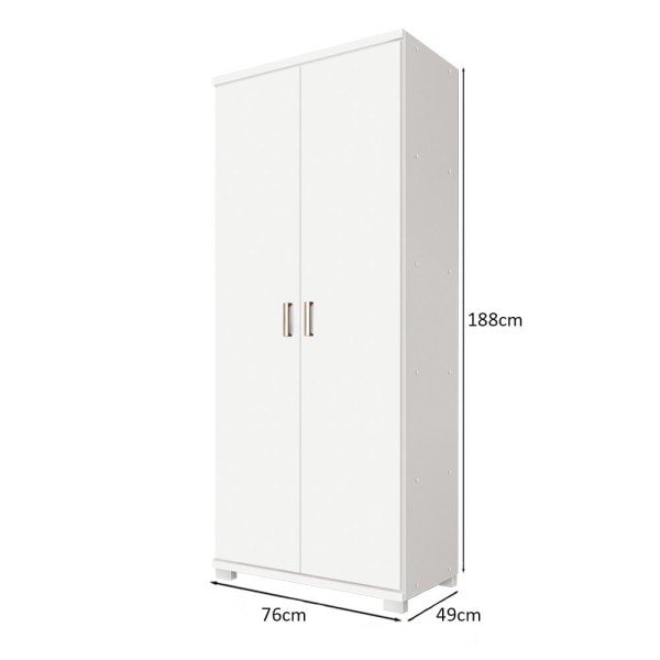 Encontraproduto.com.br - Armário Multiuso 2 Portas 4 Prateleiras New F08 Branco - Mpozenato