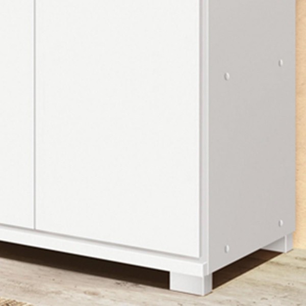 Encontraproduto.com.br - Armário Multiuso 2 Portas 4 Prateleiras New F08 Branco - Mpozenato