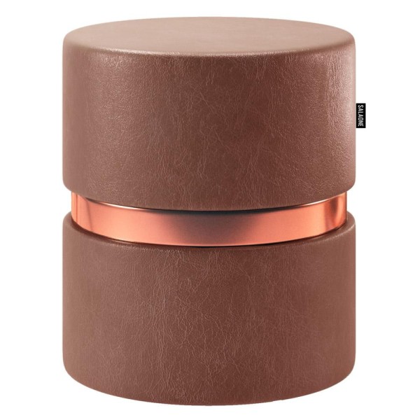 Encontraproduto.com.br - Kit 02 Puffs Bancos Redondo Porto 49x43cm Corano Coffee