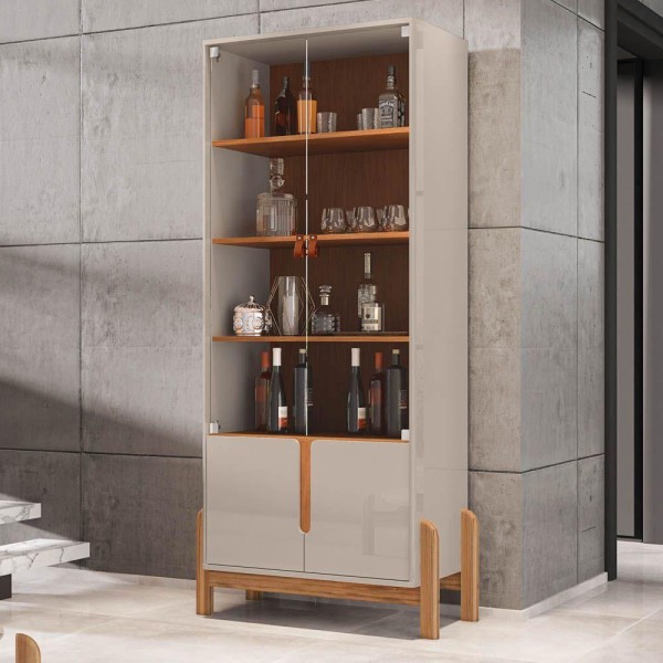 Encontraproduto.com.br - Cristaleira 4 Portas Lizz C14 Off White/cedro