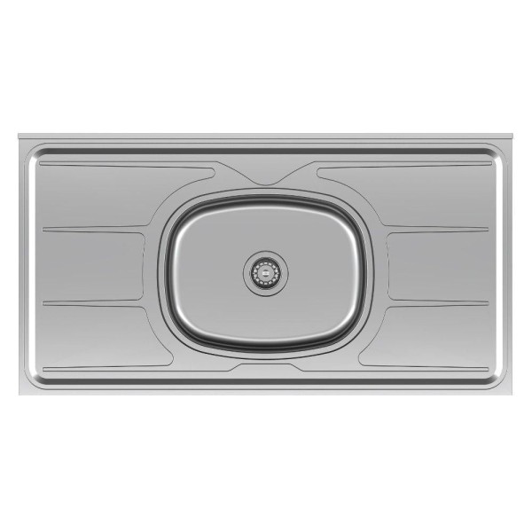 Encontraproduto.com.br - Pia De Cozinha Com Cuba E Válvula Bali 100Cm Aço Inox Ghel