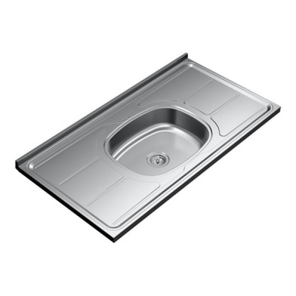 Encontraproduto.com.br - Pia De Cozinha Com Cuba E Válvula Bali 100Cm Aço Inox Ghel
