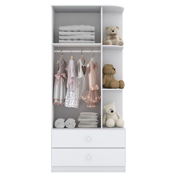 Encontraproduto.com.br - Guarda Roupa Infantil com Cantoneira Recanto H02 Branco - Mpozenato