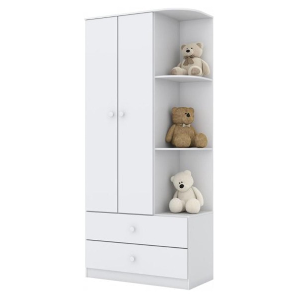 Encontraproduto.com.br - Guarda Roupa Infantil com Cantoneira Recanto H02 Branco - Mpozenato
