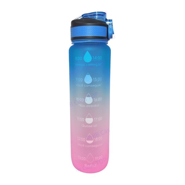 Encontraproduto.com.br - Garrafinha Squeeze Plástico com Bico 1 Litro Academia VG+