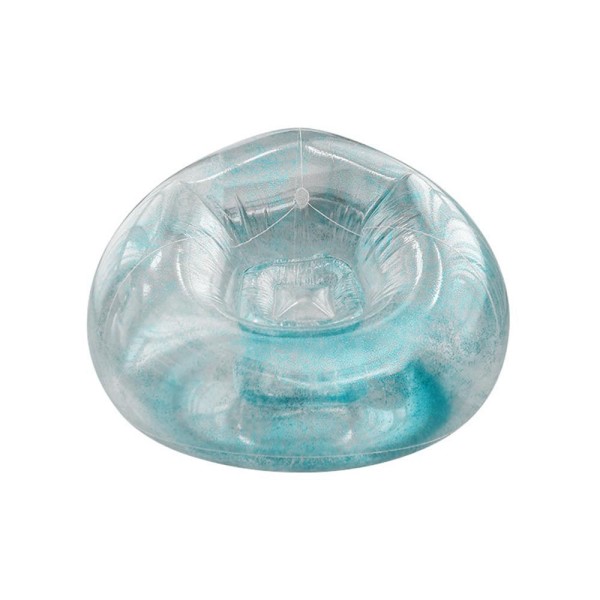 Encontraproduto.com.br - Poltrona Inflável Lazy Lounge Glitter Com Puff VG Plus Azul