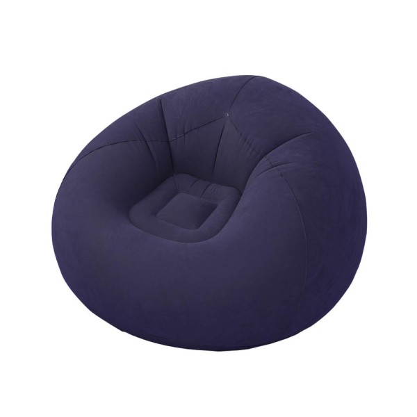 Encontraproduto.com.br - Sofá Poltrona Puff Inflável Deluxe Aveludado VG Plus Azul
