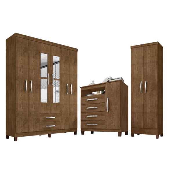 Encontraproduto.com.br - Guarda Roupa De Casal Modena Com Sapateira Cannes Multiuso Egito Malbec Incorplac
